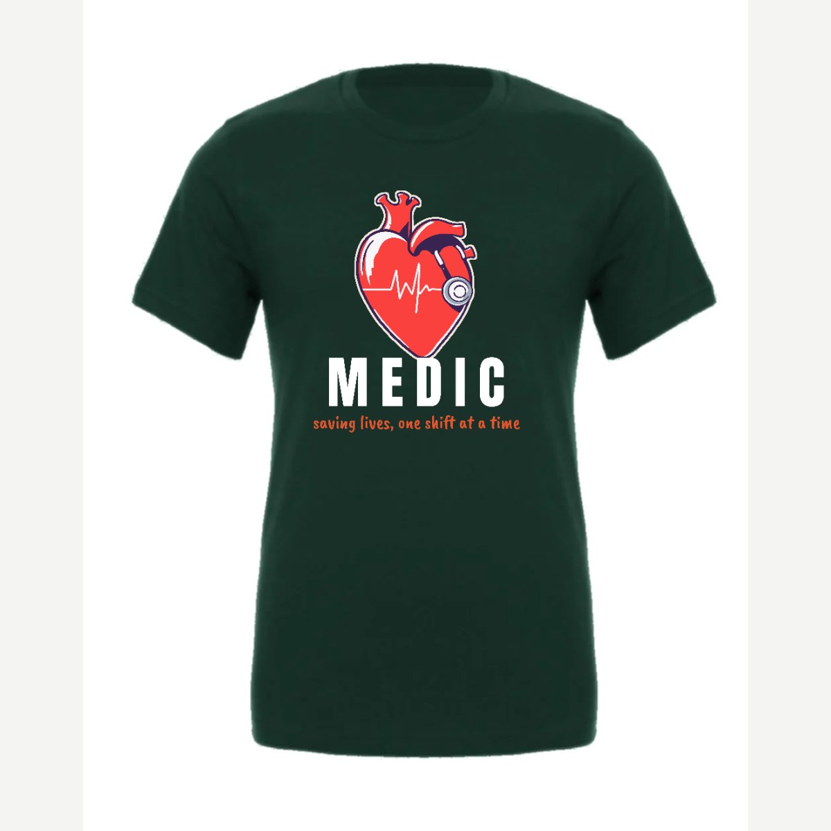 Medic (Heart and Stethoscope) — Premium Tee / Forest