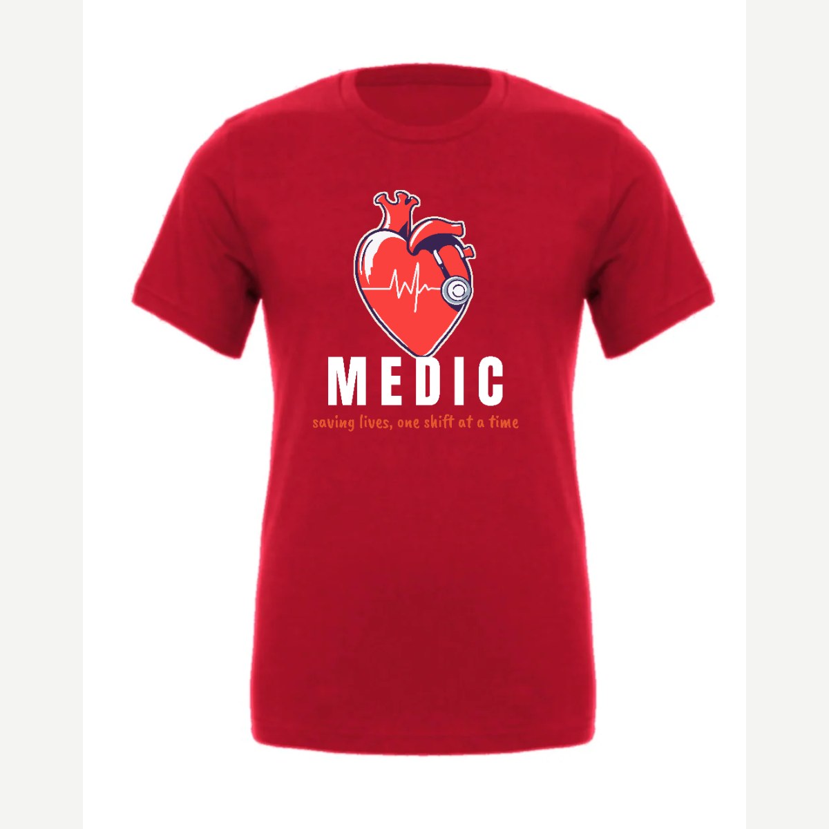 Medic (Heart and Stethoscope) — Premium Tee / Red