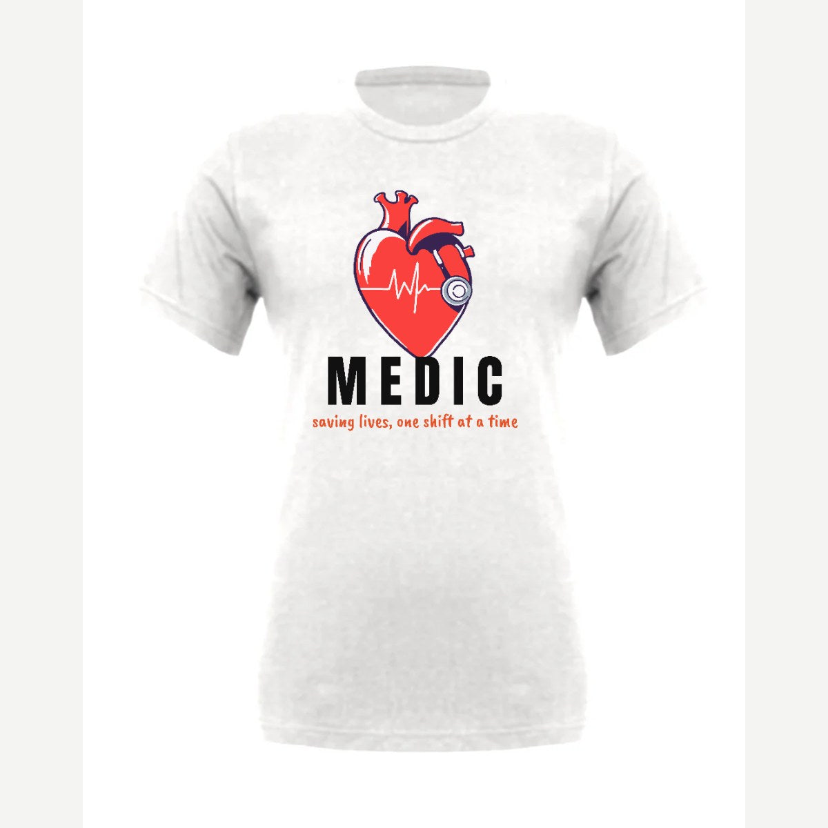 Medic (Heart and Stethoscope) — Premium Tee / White
