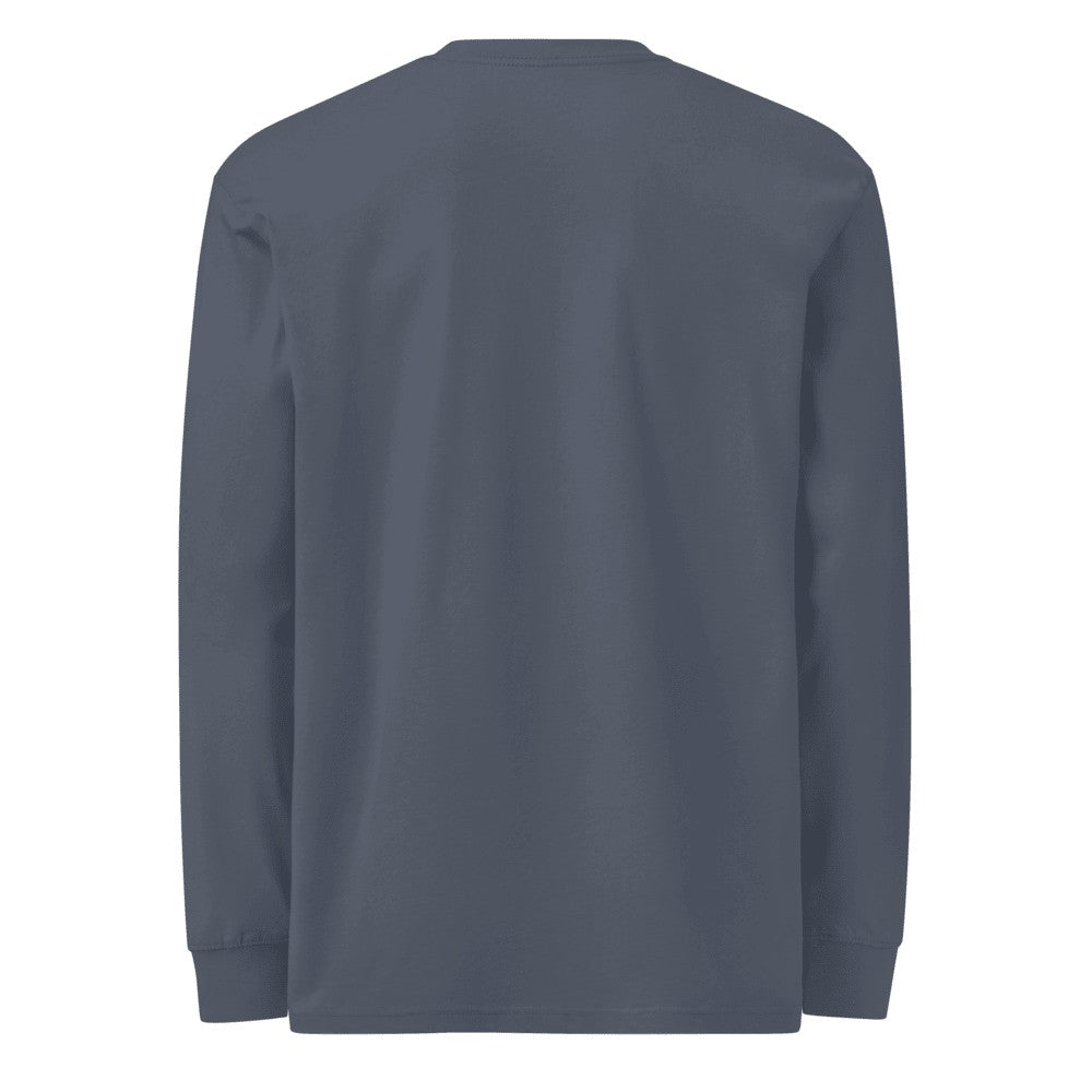 Men's Heavyweight Long Sleeve T-Shirt - Harbor Blue (back)
