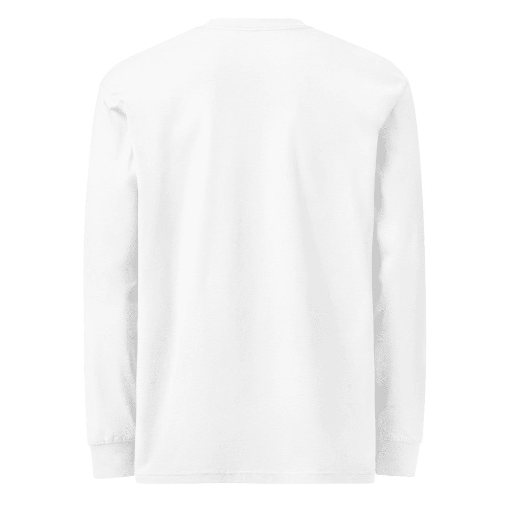 Men's Heavyweight Long Sleeve T-Shirt - White (back)