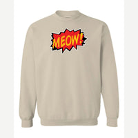 MEOW! (Comic Burst) — Crewneck Sweatshirt / Sand