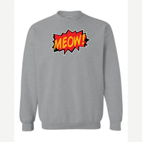 MEOW! (Comic Burst) — Crewneck Sweatshirt / Sport Grey