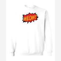 MEOW! (Comic Burst) — Crewneck Sweatshirt / White