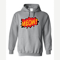 MEOW! (Comic Burst) — Hoodie / Sport Grey