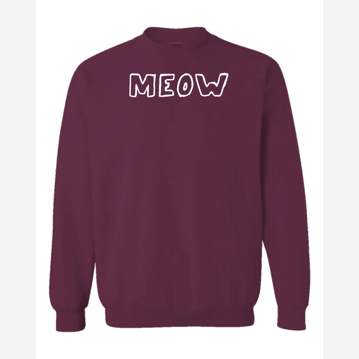 Meow — Crewneck Sweatshirt / Maroon