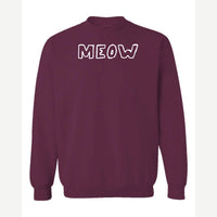 Meow — Crewneck Sweatshirt / Maroon