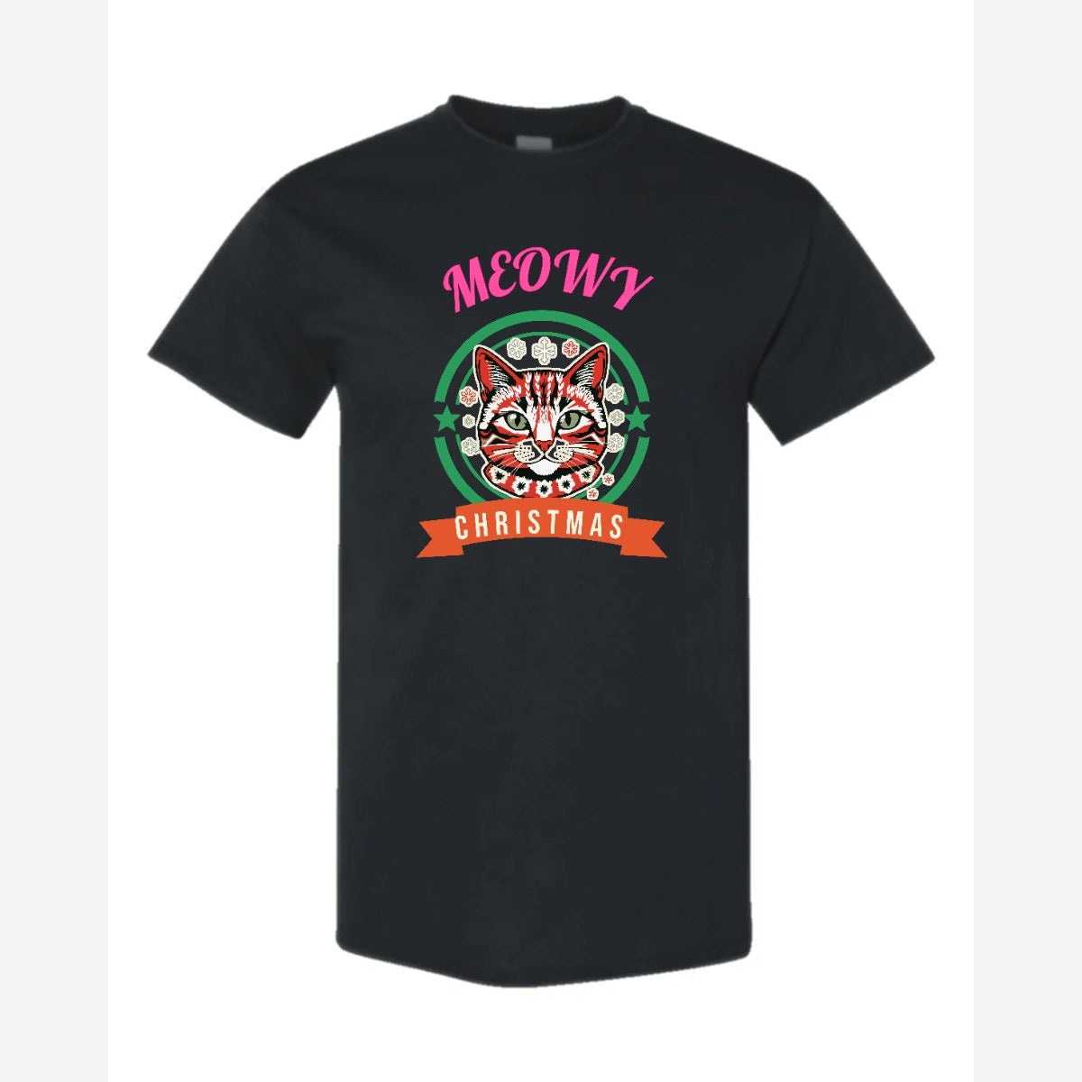 Meowy Christmas — Classic Tee / Black