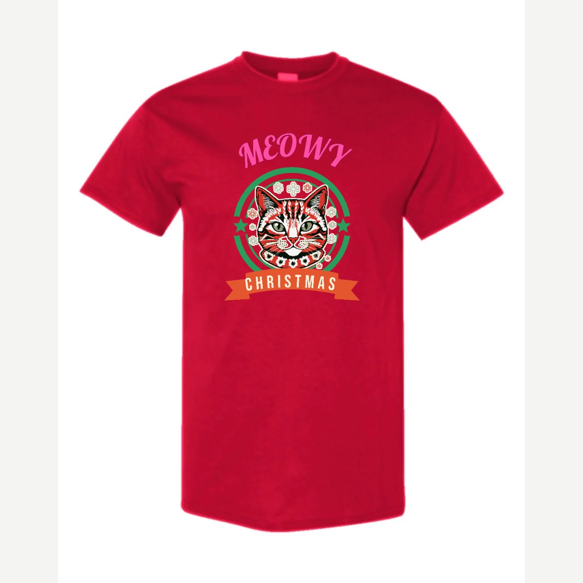 Meowy Christmas — Classic Tee / Red