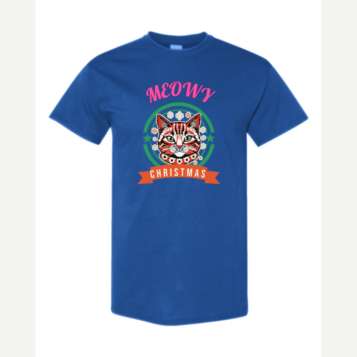 Meowy Christmas — Classic Tee / Royal