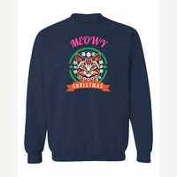 Meowy Christmas — Crewneck Sweatshirt / Navy