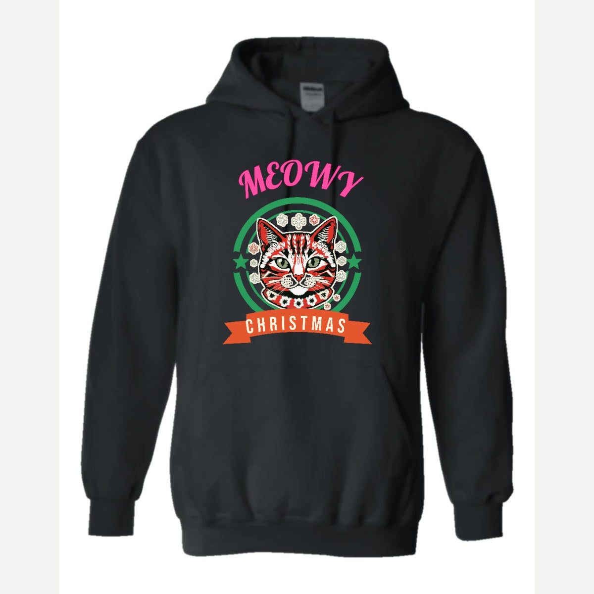 Meowy Christmas — Hoodie / Black