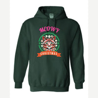Meowy Christmas — Hoodie / Forest Green