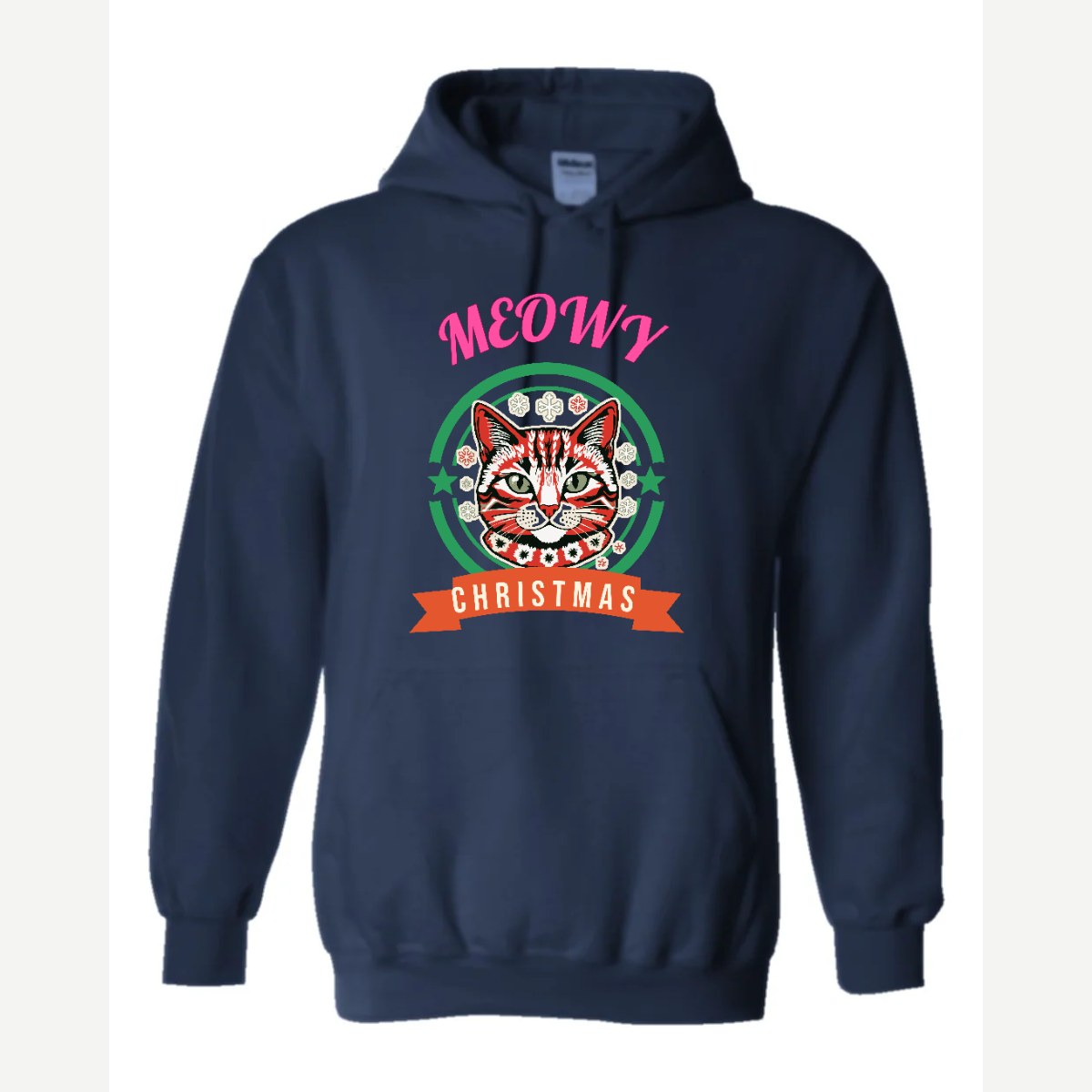 Meowy Christmas — Hoodie / Navy