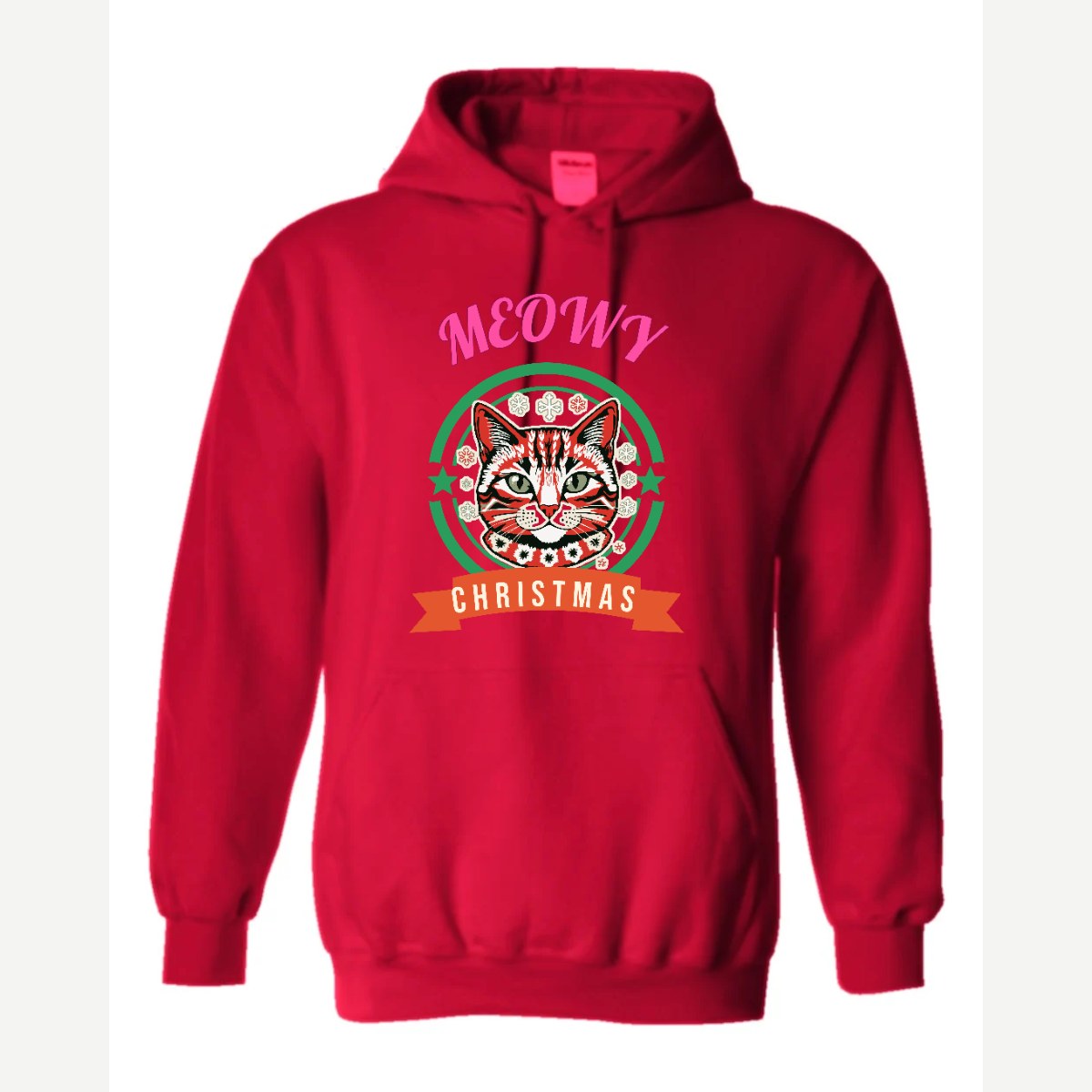 Meowy Christmas — Hoodie / Red