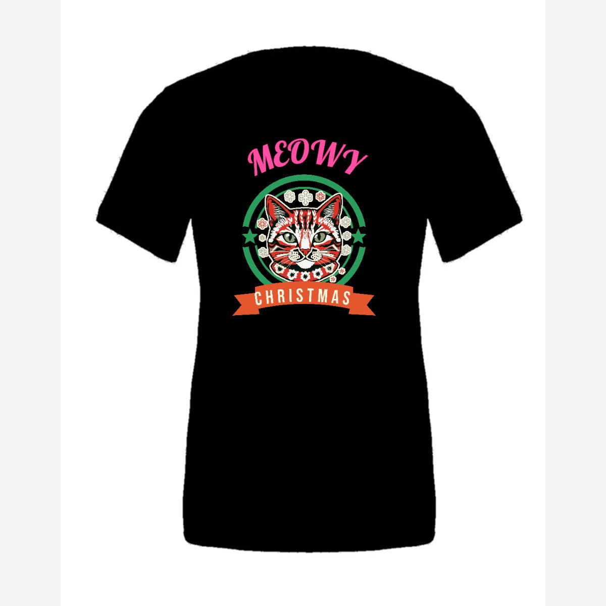 Meowy Christmas — Premium Tee / Black