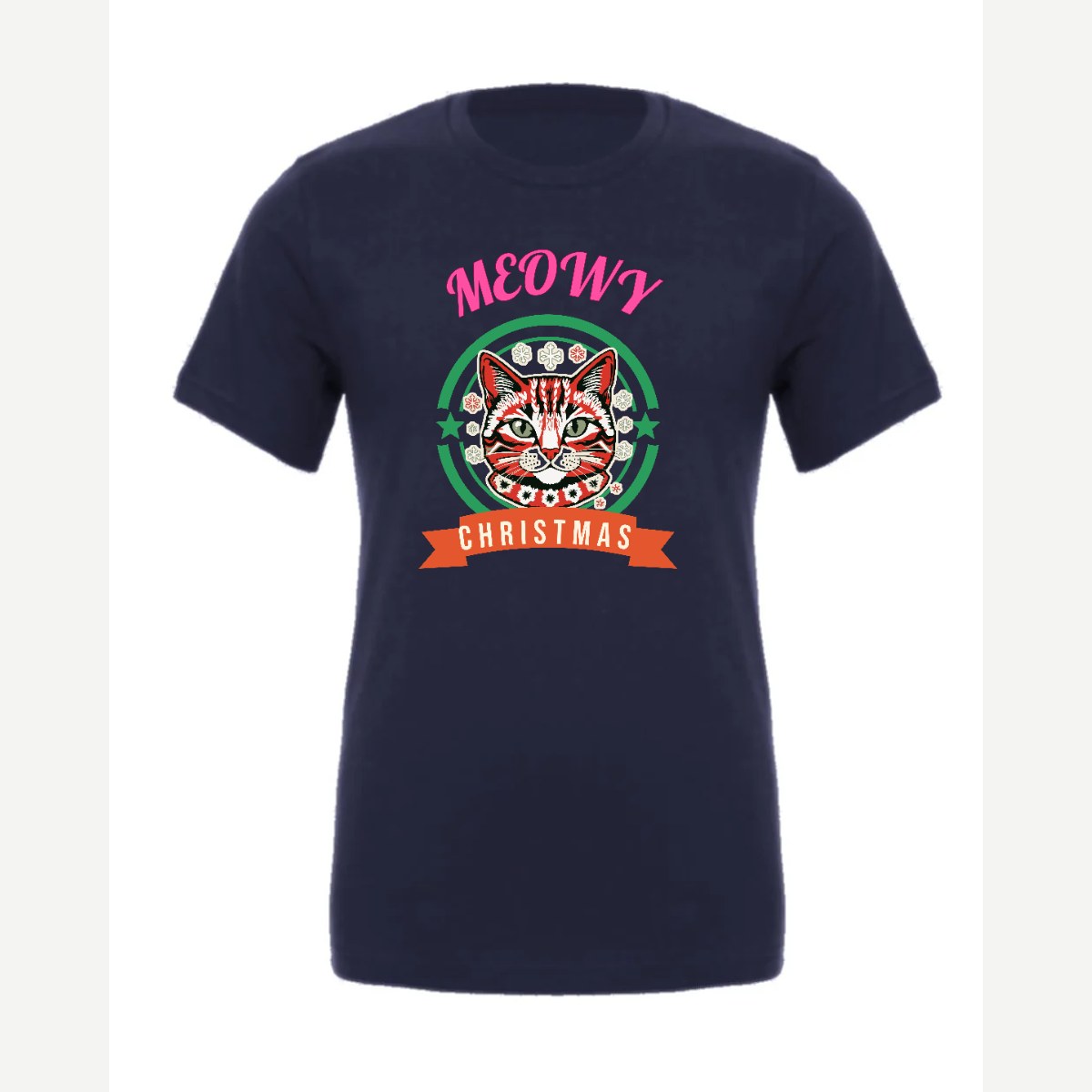 Meowy Christmas — Premium Tee / Navy