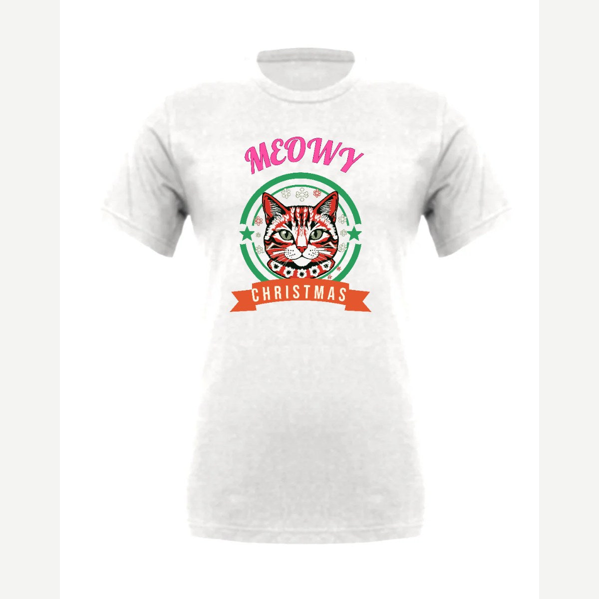 Meowy Christmas — Premium Tee / White