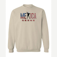 'Merica (Eagle with Rifle) — Crewneck Sweatshirt / Sand