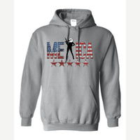 'Merica (Eagle with Rifle) — Hoodie / Sport Grey