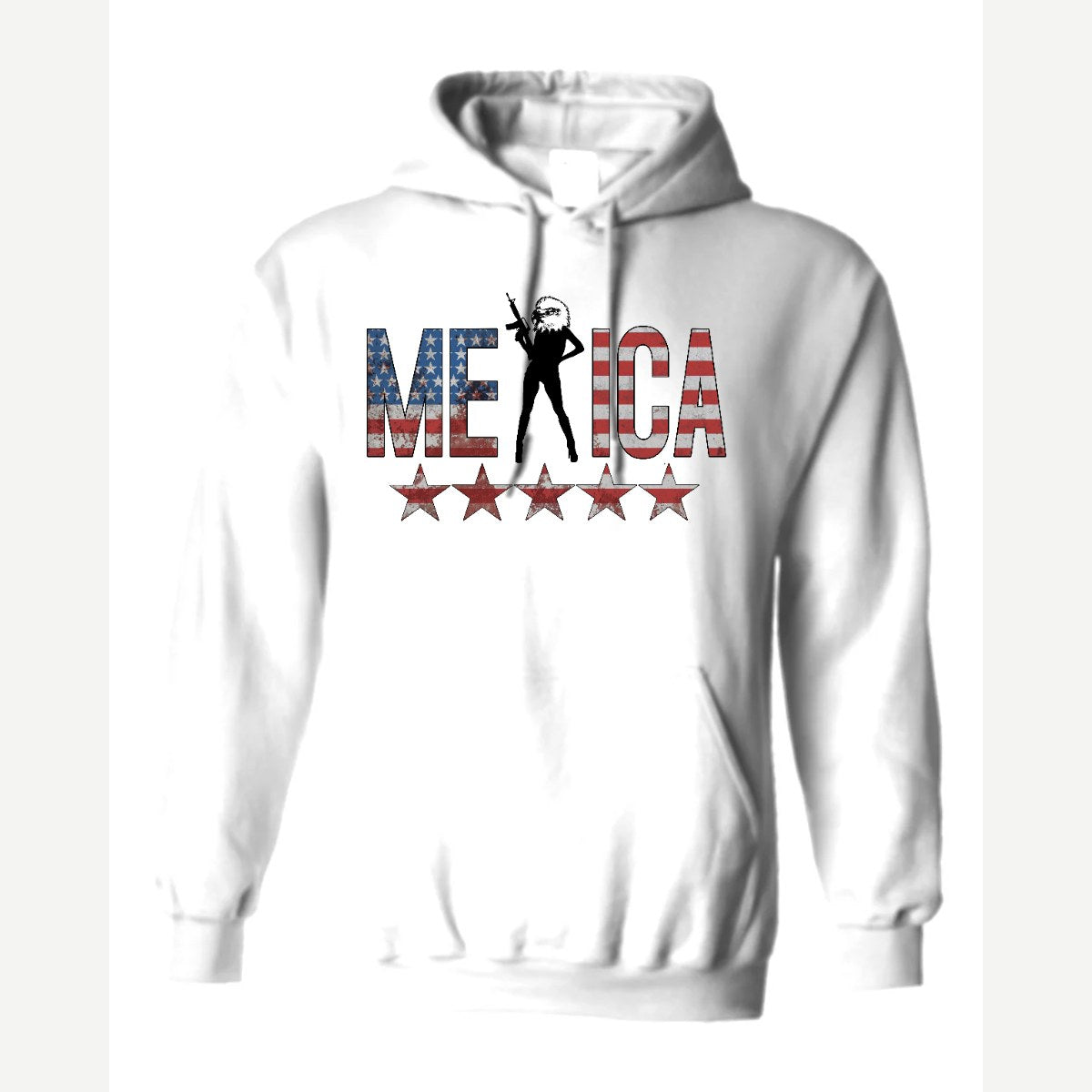 'Merica (Eagle with Rifle) — Hoodie / White