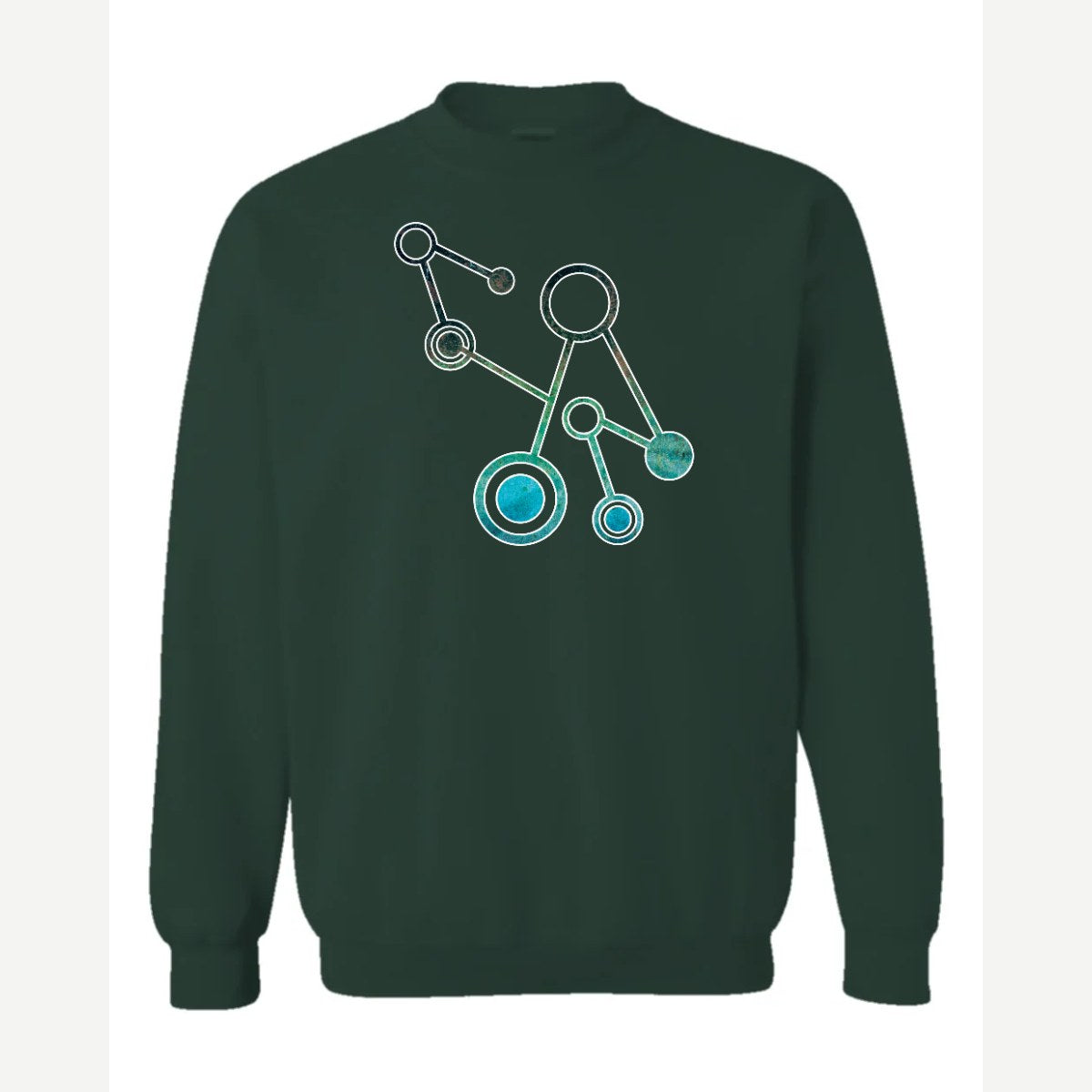 Molecules — Crewneck Sweatshirt / Forest Green