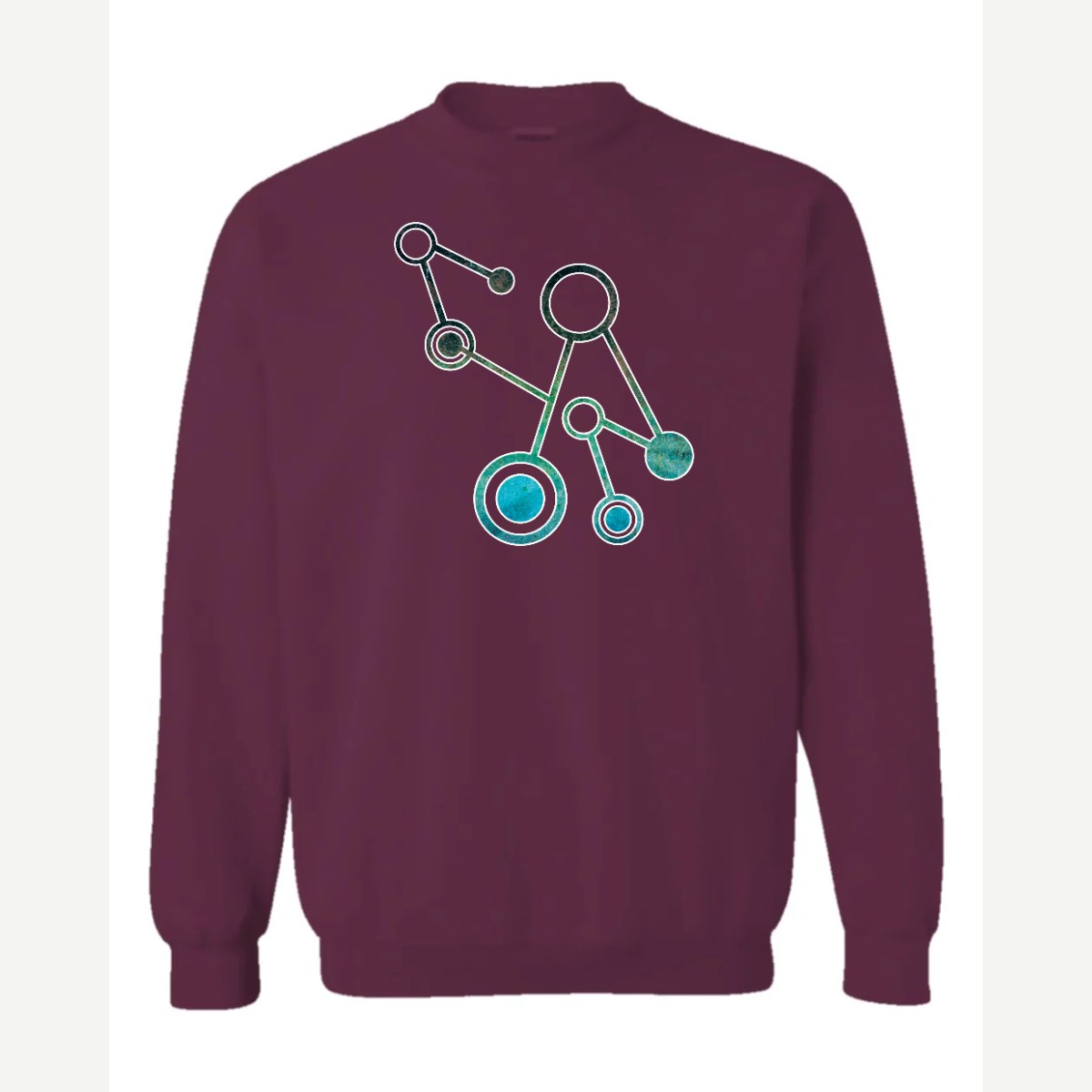 Molecules — Crewneck Sweatshirt / Maroon