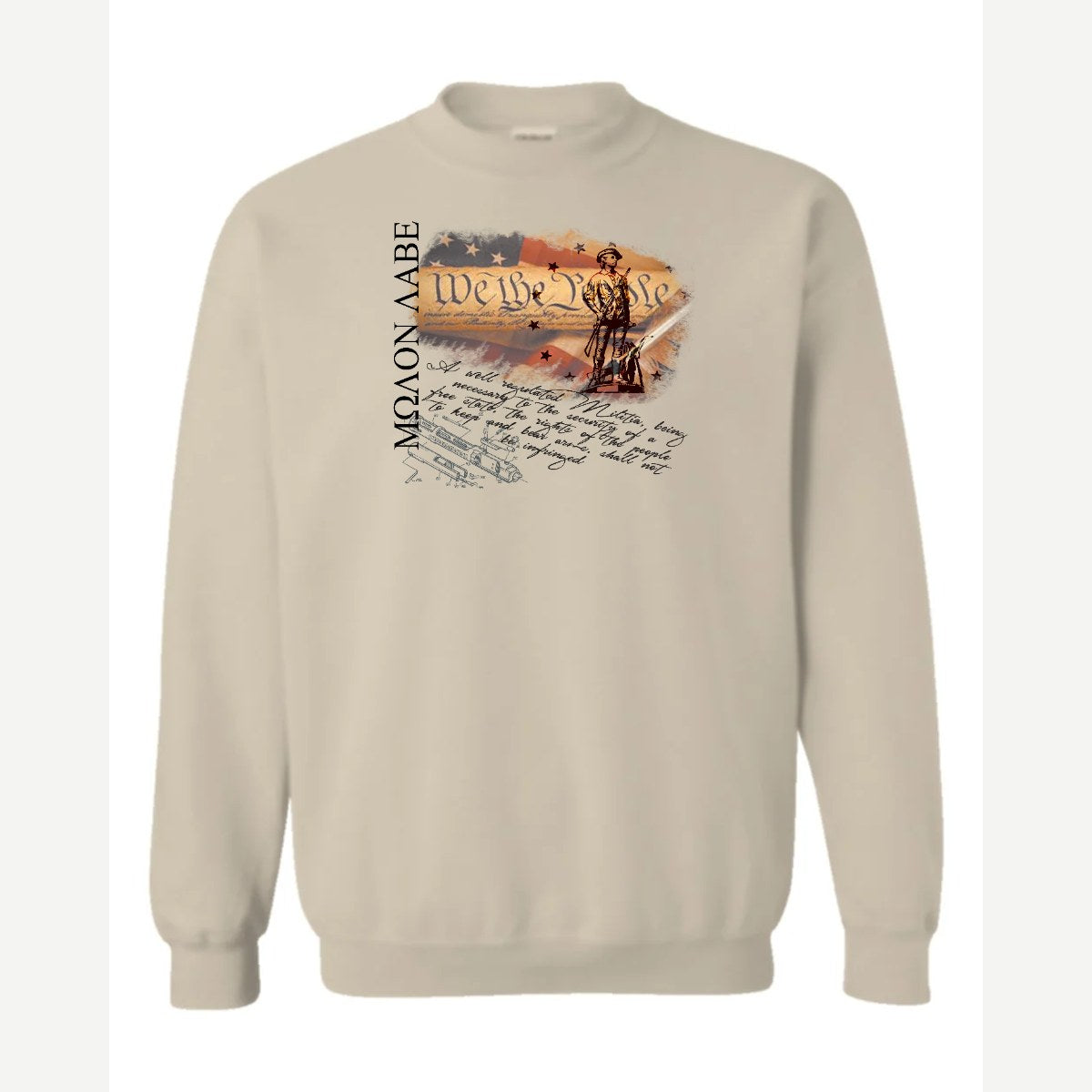 Molon Labe – We the People — Crewneck Sweatshirt / Sand