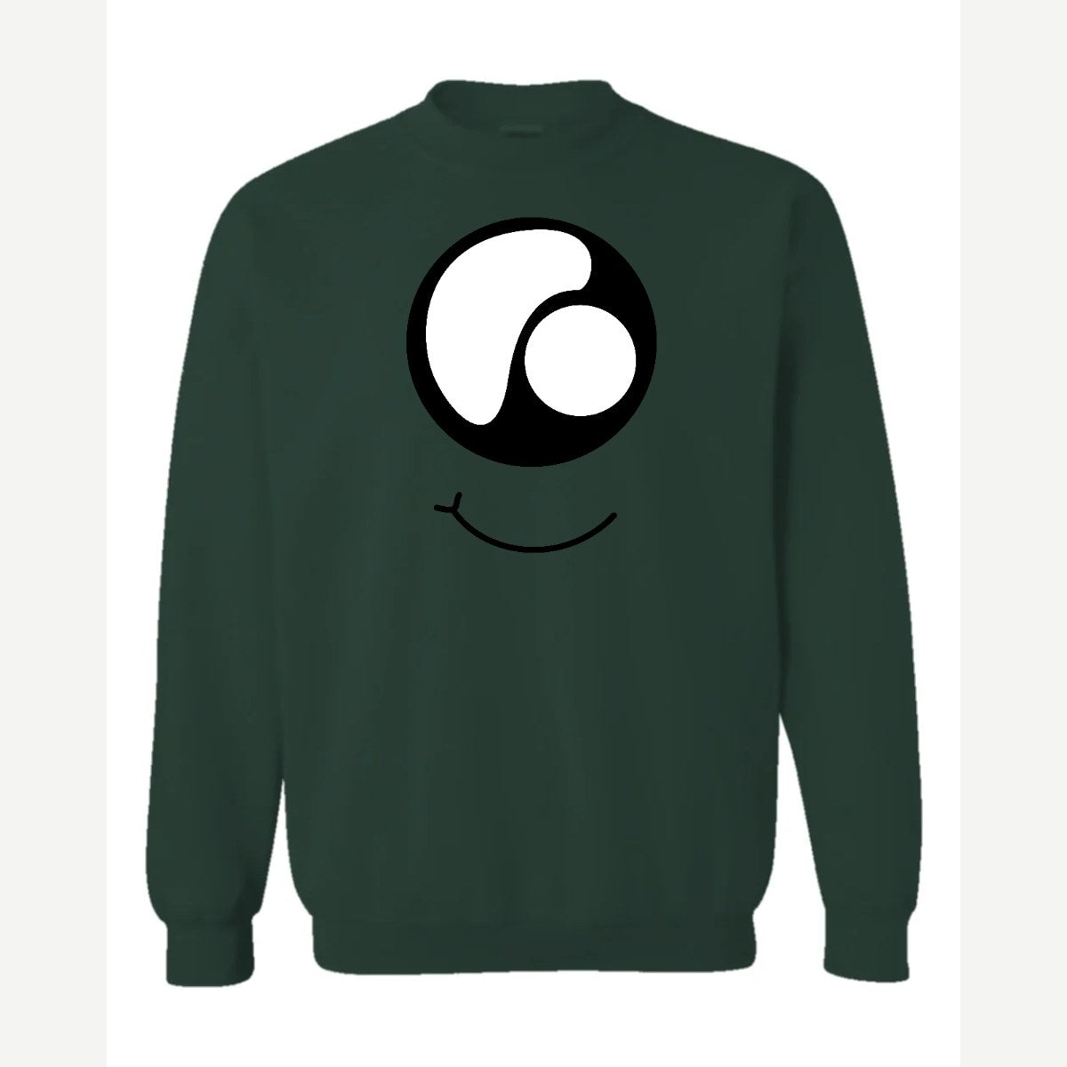 Monster Eye Smile — Crewneck Sweatshirt / Forest Green