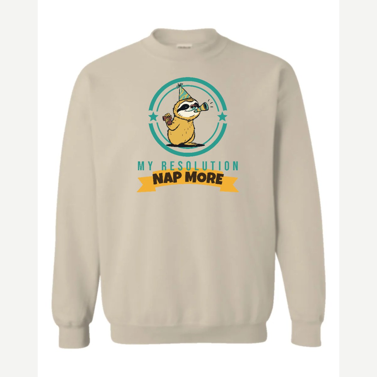 My Resolution: Nap More — Crewneck Sweatshirt / Sand