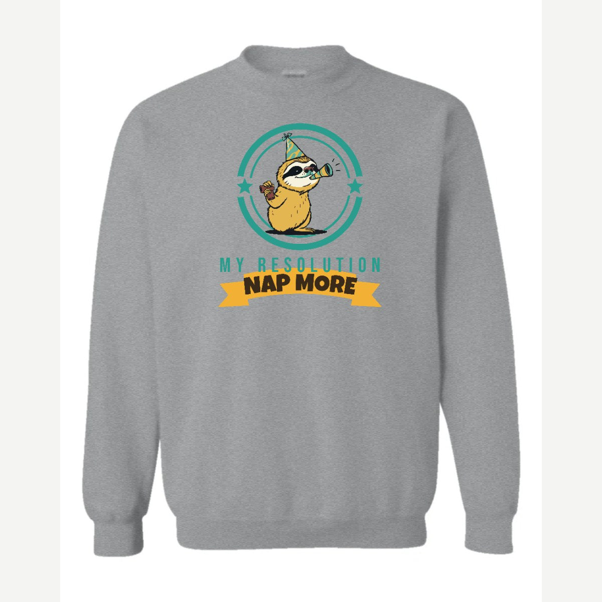 My Resolution: Nap More — Crewneck Sweatshirt / Sport Grey