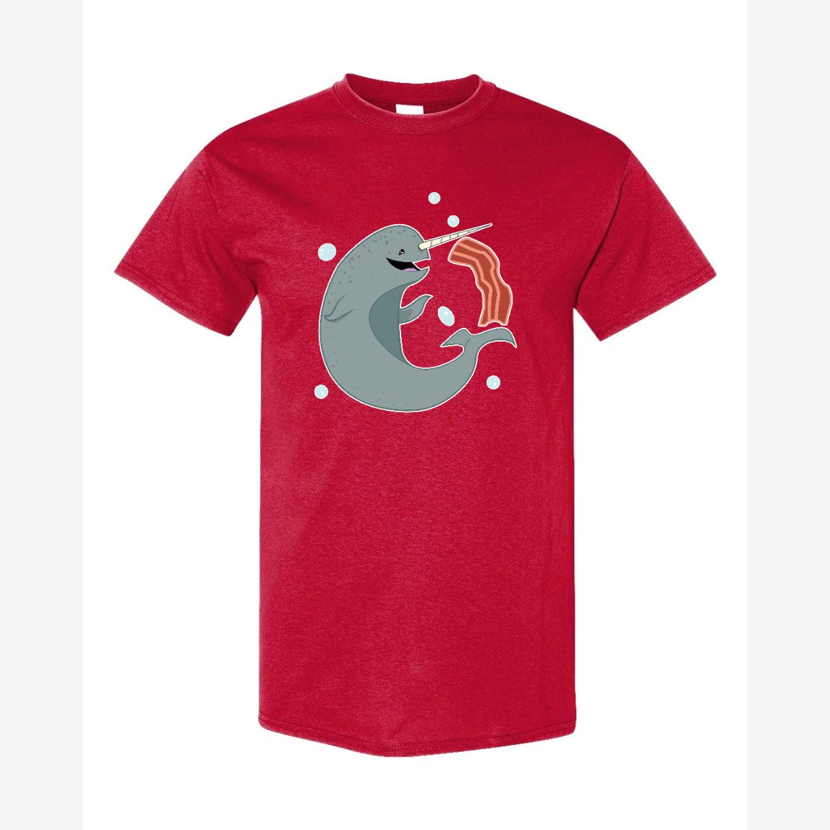 Narwhals and Bacon at Midnight — Classic Tee / Red