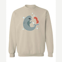 Narwhals and Bacon at Midnight — Crewneck Sweatshirt / Sand