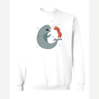 Narwhals and Bacon at Midnight — Crewneck Sweatshirt / White
