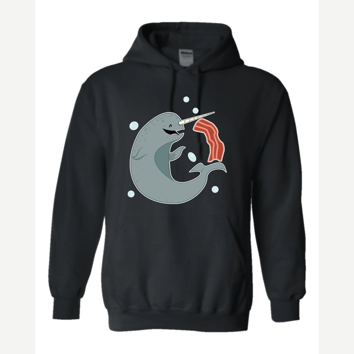 Narwhals and Bacon at Midnight — Hoodie / Black