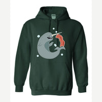 Narwhals and Bacon at Midnight — Hoodie / Forest Green