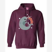 Narwhals and Bacon at Midnight — Hoodie / Maroon