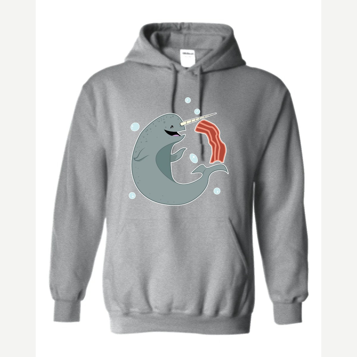Narwhals and Bacon at Midnight — Hoodie / Sport Grey