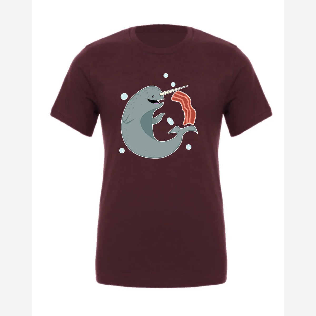 Narwhals and Bacon at Midnight — Premium Tee / Maroon