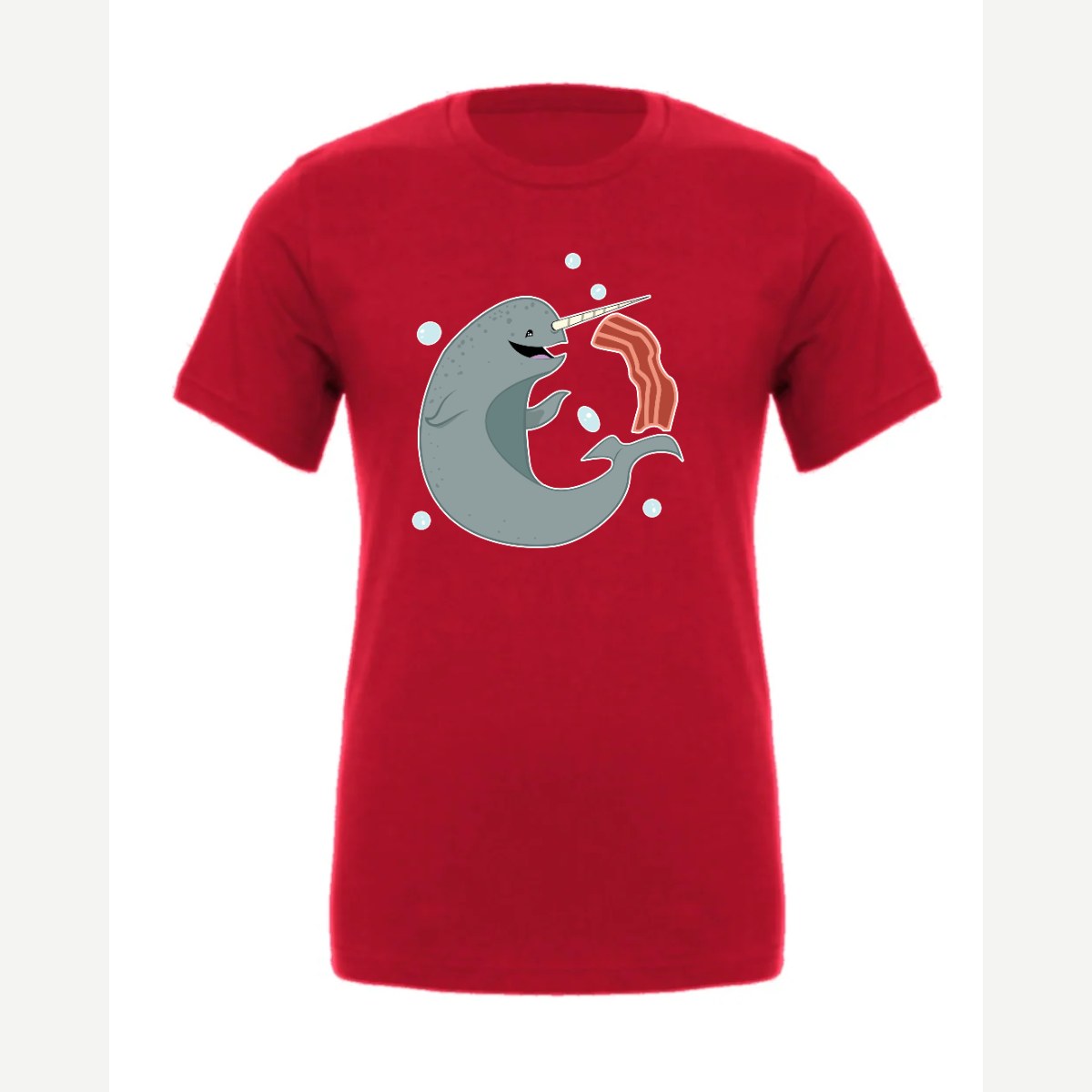 Narwhals and Bacon at Midnight — Premium Tee / Red