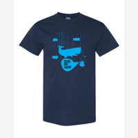 Oh No, Not Again (Falling Whale) — Classic Tee / Navy