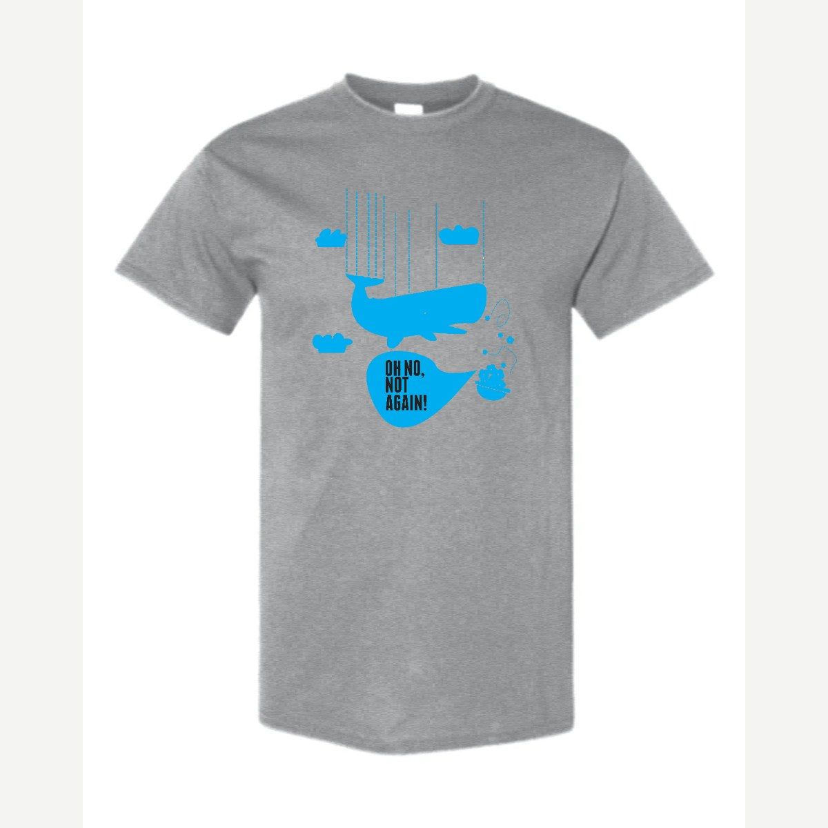 Oh No, Not Again (Falling Whale) — Classic Tee / Sport Grey