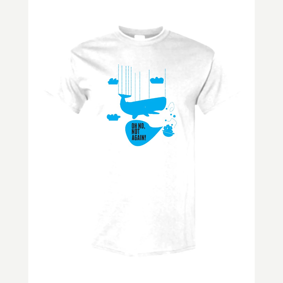 Oh No, Not Again (Falling Whale) — Classic Tee / White