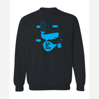 Oh No, Not Again (Falling Whale) — Crewneck Sweatshirt / Black