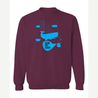 Oh No, Not Again (Falling Whale) — Crewneck Sweatshirt / Maroon