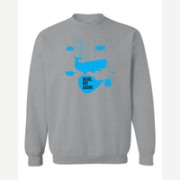 Oh No, Not Again (Falling Whale) — Crewneck Sweatshirt / Sport Grey