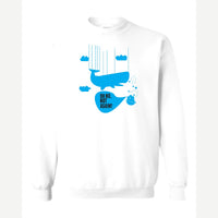 Oh No, Not Again (Falling Whale) — Crewneck Sweatshirt / White