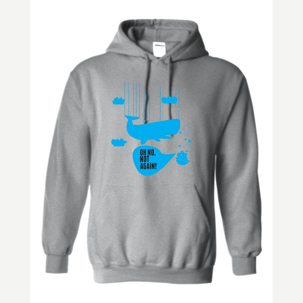 Oh No, Not Again (Falling Whale) — Hoodie / Sport Grey