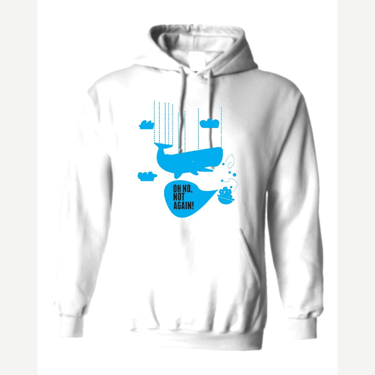 Oh No, Not Again (Falling Whale) — Hoodie / White