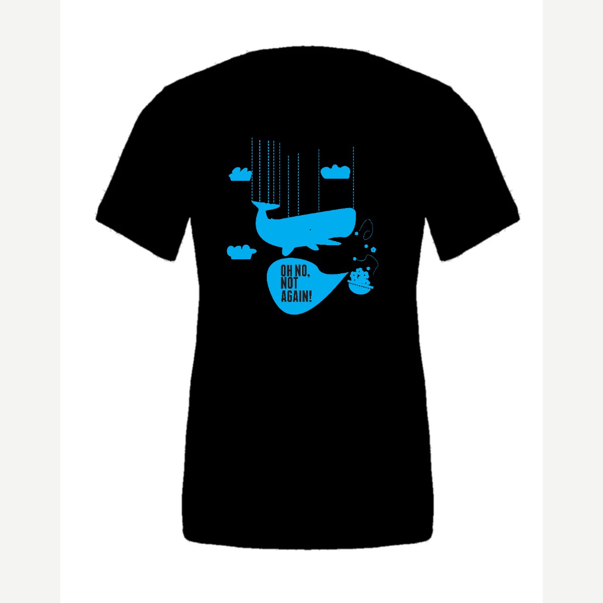 Oh No, Not Again (Falling Whale) — Premium Tee / Black